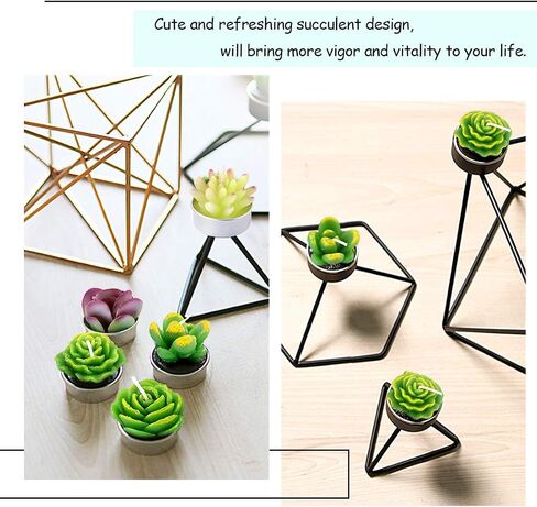 Swpeet 12Pcs Decorative Succulent Cactus Tealight Candles Kit, Cute Smokeless Succulent Plants Perfect for Candles Festival Wedding Props and House-Warming Party (N0.5-Candle) in Saudi Arabia
