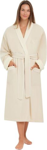 Terry Lined Microfiber Hotel Robe - Luxury Spa Bathrobe by Monarch/Cypress in Kuwait