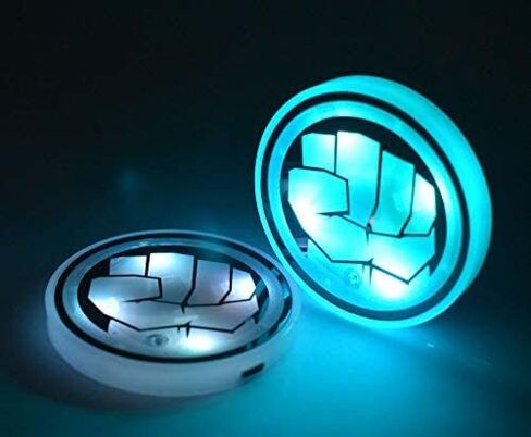 قطعتان من أضواء حامل أكواب السيارة LED لهولك، 7 ألوان متغيرة لشحن USB وسادة كأس مضيئة، مصباح LED للجو الداخلي (يناسب هالك) in Saudi Arabia