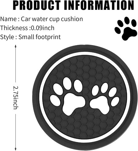 Pack-2 Dog Paw Car Cup Coaster Protector، 2.75 بوصة مضاد للانزلاق ناعم مقاوم للماء بديل حامل السيارة من السيليكون، ملحقات كأس السيارات العالمية المضادة للخدش لشاحنة سيارات الدفع الرباعي (أحمر) in Saudi Arabia