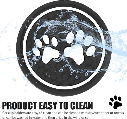 Pack-2 Dog Paw Car Cup Coaster Protector، 2.75 بوصة مضاد للانزلاق ناعم مقاوم للماء بديل حامل السيارة من السيليكون، ملحقات كأس السيارات العالمية المضادة للخدش لشاحنة سيارات الدفع الرباعي (أحمر) in Saudi Arabia