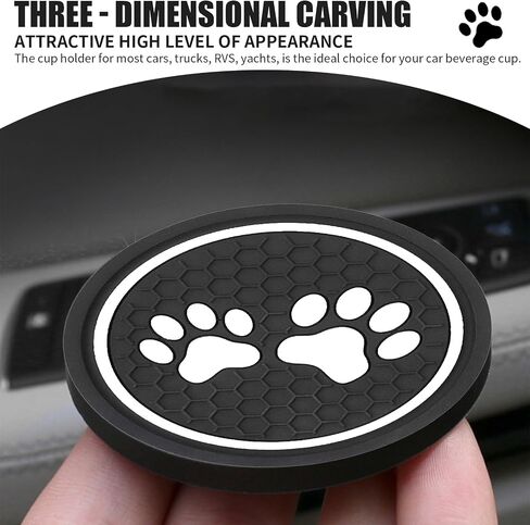 Pack-2 Dog Paw Car Cup Coaster Protector، 2.75 بوصة مضاد للانزلاق ناعم مقاوم للماء بديل حامل السيارة من السيليكون، ملحقات كأس السيارات العالمية المضادة للخدش لشاحنة سيارات الدفع الرباعي (أحمر) in Saudi Arabia