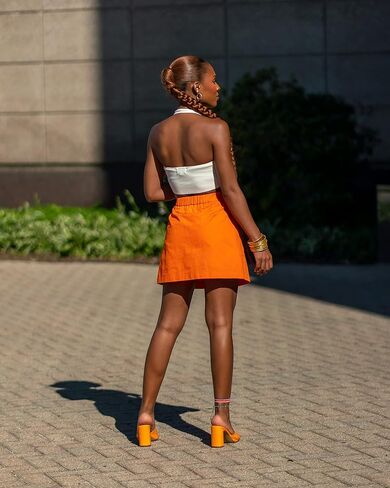 The Drop Women's Fire Orange Button Front Skort by @victoriouslogan in Saudi Arabia