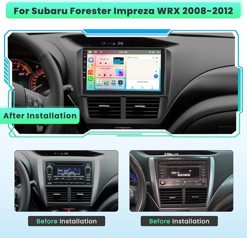 [6+128G] 9 Inch Android 13 Stereo for Subaru Forester Impreza WRX STI 2008-2012, 1280x720 HD Touch Screen Wireless Carplay Android Auto DSP BT GPS Radio with Backup Camera in Saudi Arabia