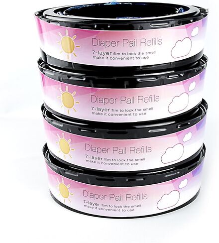 عبوة من 4 عبوات من خرطوشة إعادة تعبئة سطل الحفاضات المتوافقة مع عبوات عبوات حفاضات جيني ومونشكين in Kuwait