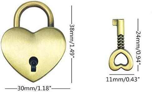 4 قطعة مزيج اللون خمر الطراز العتيق قلب صغير هجر الفاظ أقفال مفتاح قفل مع مفاتيح (القلب) in Kuwait