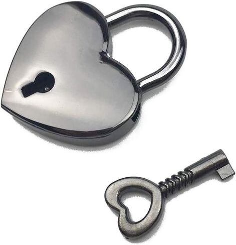 4 قطعة مزيج اللون خمر الطراز العتيق قلب صغير هجر الفاظ أقفال مفتاح قفل مع مفاتيح (القلب) in Kuwait