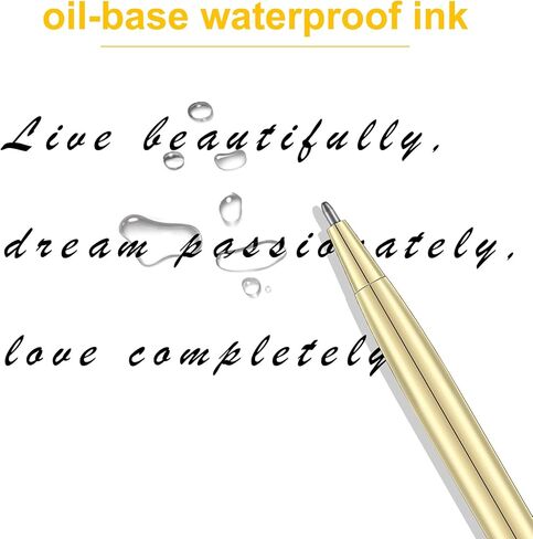 6 Pieces Metallic Ballpoint Pen Slim Retractable Ballpoint Pen Black Ink Metal Pen Mini Conical Ballpoint Pen and 6 Refills for Wedding Business Office Student Teacher, 1.0mm Medium Point (Gold) in Saudi Arabia