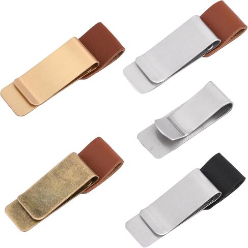 5 قطع حامل أقلام للكمبيوتر المحمول، حامل أقلام جلدي للكمبيوتر المحمول مع مشبك من الفولاذ المقاوم للصدأ، حامل حلقة قلم على الطراز القديم للمجلة والمخطط والدفتر والتقويمات (الحجم: 5 قطع) in Kuwait