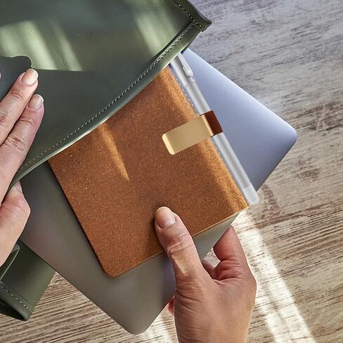 5 قطع حامل أقلام للكمبيوتر المحمول، حامل أقلام جلدي للكمبيوتر المحمول مع مشبك من الفولاذ المقاوم للصدأ، حامل حلقة قلم على الطراز القديم للمجلة والمخطط والدفتر والتقويمات (الحجم: 5 قطع) in Kuwait