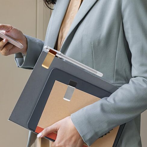 5 قطع حامل أقلام للكمبيوتر المحمول، حامل أقلام جلدي للكمبيوتر المحمول مع مشبك من الفولاذ المقاوم للصدأ، حامل حلقة قلم على الطراز القديم للمجلة والمخطط والدفتر والتقويمات (الحجم: 5 قطع) in Kuwait