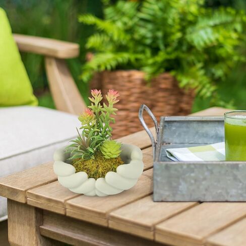 Small Artificial Plants, Mini Succulent Plants with Cute Plant Pot, Artificial Succulents in Pots for Office Desk Decor and Bedroom Kitchen Bathroom Plants Decor (A) in Saudi Arabia