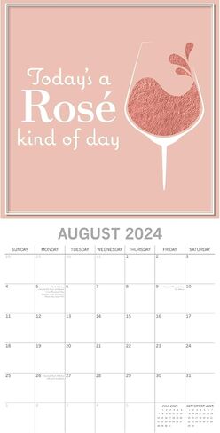 2024 Square Wall Calendar, Rose Wine, 16-Month Food Theme with 180 Reminder Stickers (12x12 In) in Saudi Arabia