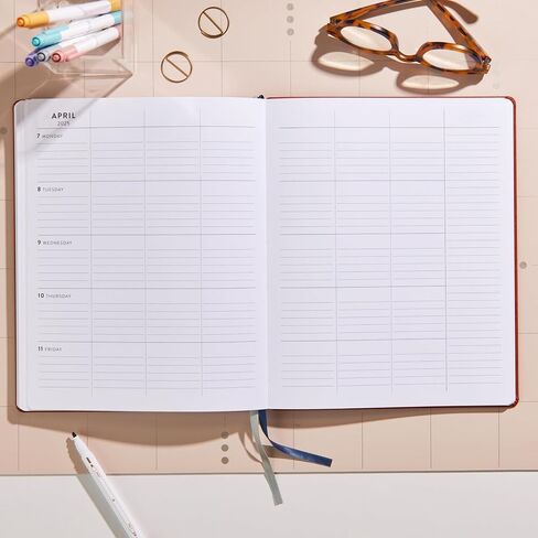 Erin Condren 8x10 مخطط دروس المعلم الناعم (يوليو 2024 - يونيو 2025) - تصميم بسيط الجمل، أغطية جلدية نباتية وتجليد مسطح، مخطط مدرسي صديق لليسار ورق وزن نص 80 رطل in Saudi Arabia