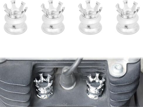 HDBUBALUS Motorcycle Head Bolt Cover Spark Plug Cap King Crown Fit for Harley Sportster Touring Dyna Softail Electra Road Glide Sportster 883 1200 Fatboy(Color:Black&Chrome) in Saudi Arabia