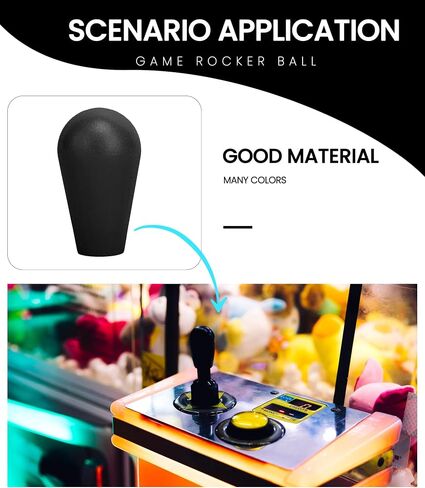 Timebid Ellipse Joystick Ball Top Handle Rocker | M6 Oval Arcade Game DIY Parts Replacement(52 * 30mm) Black in Saudi Arabia
