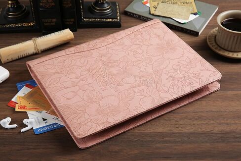 Leather Folder Portfolio, Portfolio Organizer Business Legal Pad Padfolio for A4/US Letter Writing Pad, Vegan Leather Folio for Men, Black in Saudi Arabia