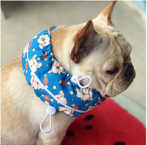 Dog Cooling Bandana, Stock Show Pet Dog Adjustable Ice Chill Out Collar Scarf with 4 Ice Packs for Summer (Blue Bulldog) in Saudi Arabia