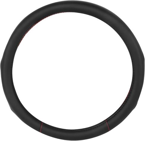 DNA MOTORING Synthetic Leather Steering Wheel Cover Universal Fit 14.5-15 inch, Red Stitching & Black Carbon Fiber Pattern Design, SWC-S2316 in Saudi Arabia