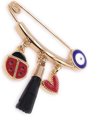 دبوس أمان بروش الطفل مطلي بالذهب، مجوهرات حماية أزاباتشي الأصلية in Kuwait