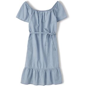 The Children's Place girls Mommy And Me Chambray Tiered Dress