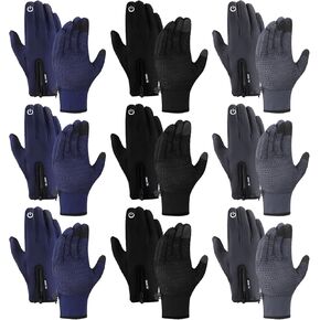 Winter Gloves Warm Gloves Touch Screen Gloves Running Gloves Snow Gloves for Men Thermal Warm Gloves for Outdoor Skiing (9 Pair, Medium)