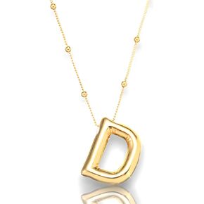 قلادة ذهبية على شكل حرف فقاعي للنساء، سلسلة مطلية بالذهب عيار 18 قيراط وقلادة ساحرة وقلادة بالون الاسم الأولي مجوهرات للبنات والرجال هدايا in Kuwait