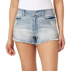 WallFlower Women's Fearless Curvy Denim Fashion Shorts High-Rise Insta Vintage Juniors