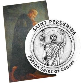 Westmon Works St Peregrine Cancer Healing Saint Set with Prayer Token and Holy Card