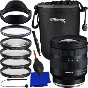 Ultimaxx Starter Accessory Bundle + Tamron 11-20mm f/2.8 Di III-A RXD Lens for Sony E + 4PC Macro Close-Up Filter Kit, Protective Multi-Coated UV Filter, Water-Resistant Lens Pouch & More(14pc Bundle)