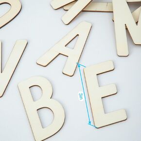 248pcs 3in Wooden Letters Craft Set Cute Letter Shapes for Home Decor and DIY Projects
