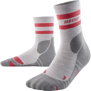 CEP Mens Hiking Compression Socks, 80's Pattern, Mid Cut Crew
