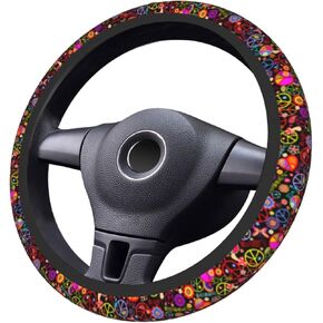 Honey Gnome Bee Seamless Pattern Steering Wheel Cover for Women, Girls 15 inch Universal Auto Car Anti Slip Wrap Steering Wheel Covers Fit for Vehicles, Truck,SUV