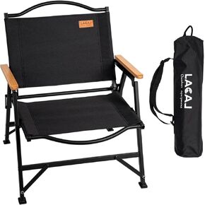 Folding Camping Chair for Adults Outside, Heavy Duty Aluminum Alloy Frame with Armrest, Comfortable Ripstop Oxford Cloth, Easy for Camping, Hiking, Picnic, Party(Beige L Size)