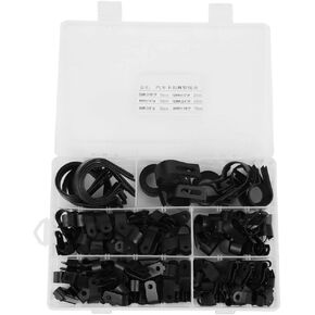 Cable Clamp 200pcs Nylon Plastic Cushion Insulated Clamp Rope Light P-Style Mounting Clips for Cable Conduit Kit(Black)