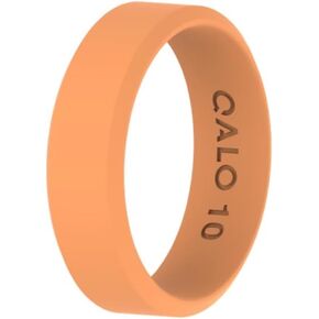QALO Men & Women's Rubber Silicone Ring, Pela Modern, Wedding Band, Unisex Ring, 6.5mm Wide 1.8mm Thick, Multi Colors