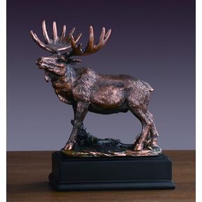 Bronze Finished Moose Statue