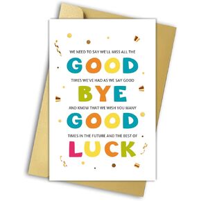 Cute Colleague Going Away Card,Farewell Cards for Coworkers Good Luck Card,Coworker Leaving Card for Him Her