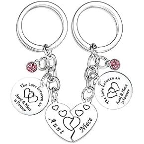 Aunt Niece Keychain Aunt Gift Auntie Keychain Gift from Niece Aunt Mothers Day Gift Wedding Anniversary Christmas Gifts For Auntie Keyring Aunt Jewelry