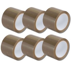 GTSE 6 Rolls Brown Packaging Tape, 3 inches x 72 Yards, Heavy Duty Shipping Tape for Packing, Moving, Office Use