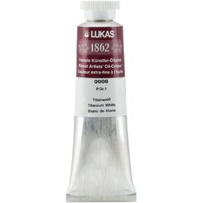 Lukas 1862 Professional Artist Oil Paint - Titanium White, 37 mL - Outstanding Lightfastness, Non-Yellowing, with Beeswax for Smooth, Buttery Texture, Consistent Hue, Ideal for Professional Artists