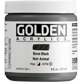 Golden Heavy Body Acrylic - Bone Black 8oz jar