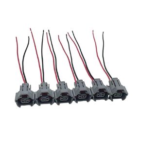 Pack of 6 Female Fuel Injector Connector Plug Harness Pigtail Wire for Santa Fe Tiburon Tucson FX35 G35 M35 Optima Sportage RX400h Eclipse Endeavor Frontier Pathfinder