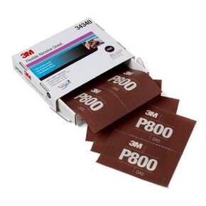 3M Flexible Abrasive Hookit Hand Sheets--P800--Box of 25 sheets