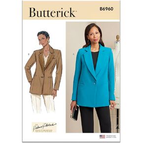 Butterick Misses' Lined Jackets Sewing Pattern Kit, Design Code B6960, 18-20-22-24-26, Multicolor
