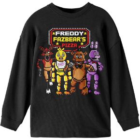 Five Nights At Freddy's Freddy Fazbear's Pizza Boy's Black Long Sleeve Shirt