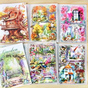 80Sheets Sticker Book Sticker Books for Kids Nature Tree Forest Stickers Flower Bird Butterfly Stickers Mushroom Squirrel Maple Leaf Fall Stickers Garden House Stickers for Scrapbooking Journaling
