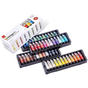 KINGART 500-48 PRO Artist Quality 48 Pc. Acrylic Paint Set, 22ml (0.74oz) Tubes, Set of 48 Unique, Highly Pigmented Colors