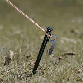 Heavy Duty Metal Tent Stakes 12-Inch - 10PCS, Ideal for Hard Ground, Grassland, and Rocky Places, Durable Camping Stakes for Secure Anchoring