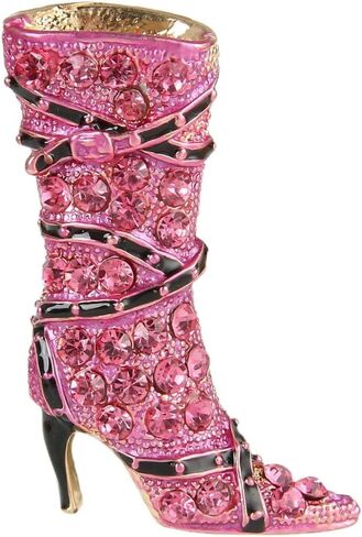 EVER FAITH Lady High-Heel Brooch Pink Austrian Crystal Shoe Boot in Saudi Arabia